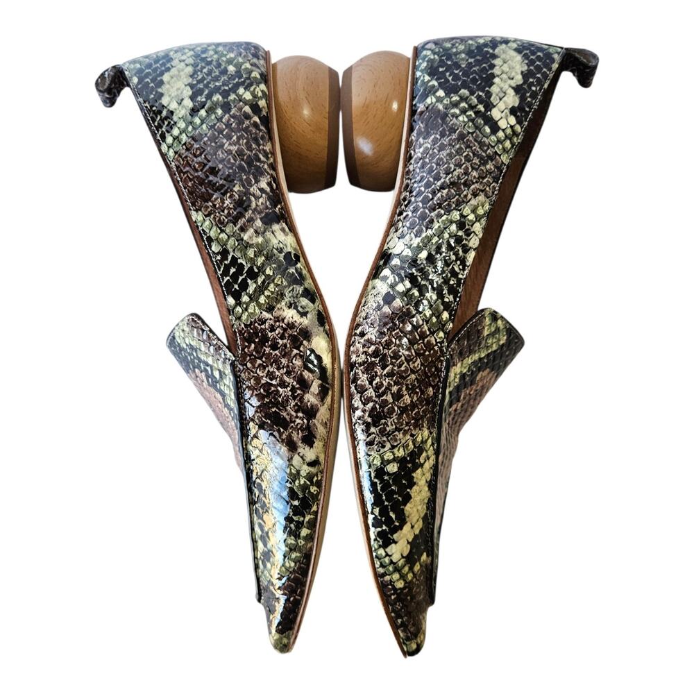 JEFFREY CAMPBELL Women's 7.5 Viona Shoes Pointed Toe Slip On Leather Snake Print - Picture 7 of 10